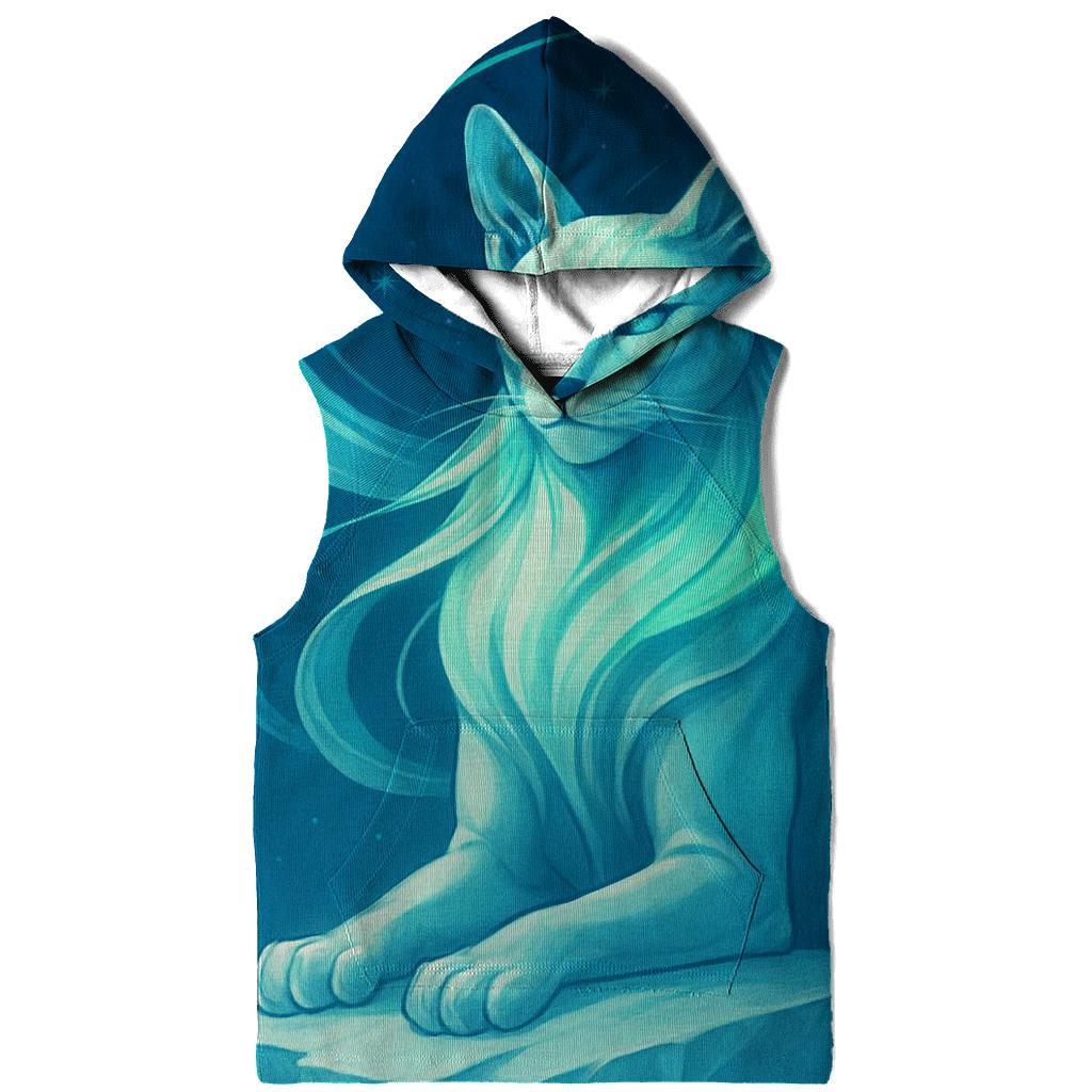 Frozen Aurora Sphinx Cat embroidered hoodies