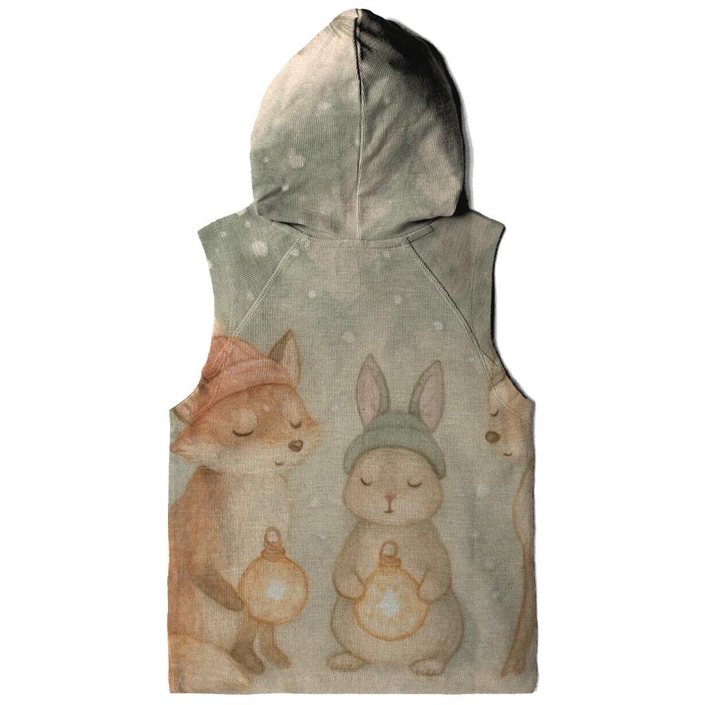 Winter Wildlife Carol In Pine Cathedral printed hoodies