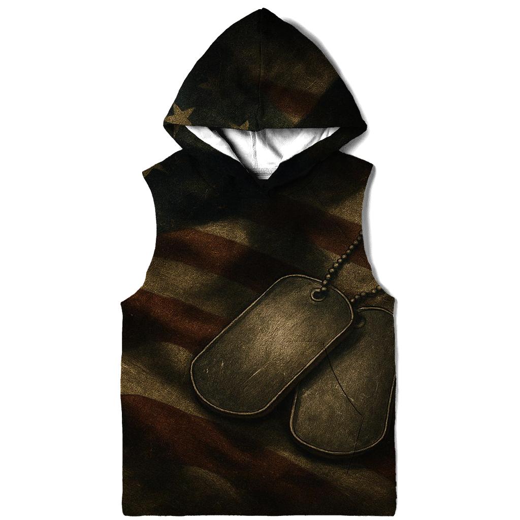 Dog Tags On Flag Shadowed By Wings hoodie designs