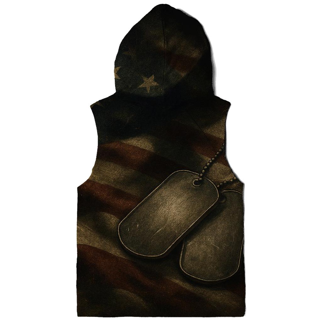 Dog Tags On Flag Shadowed By Wings hoodie designs