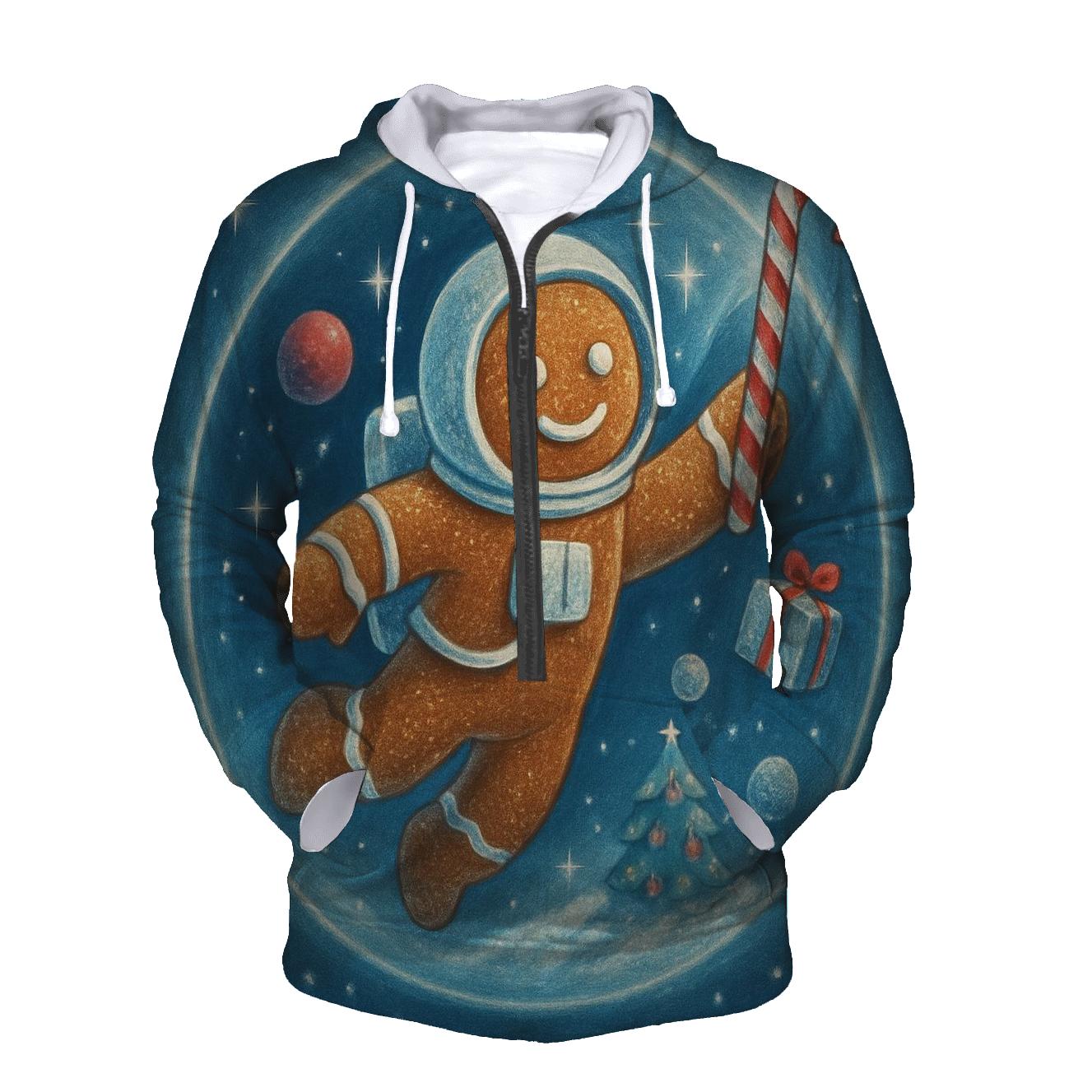 Gingerbread Astronaut Cookie Drift zip-up hoodies
