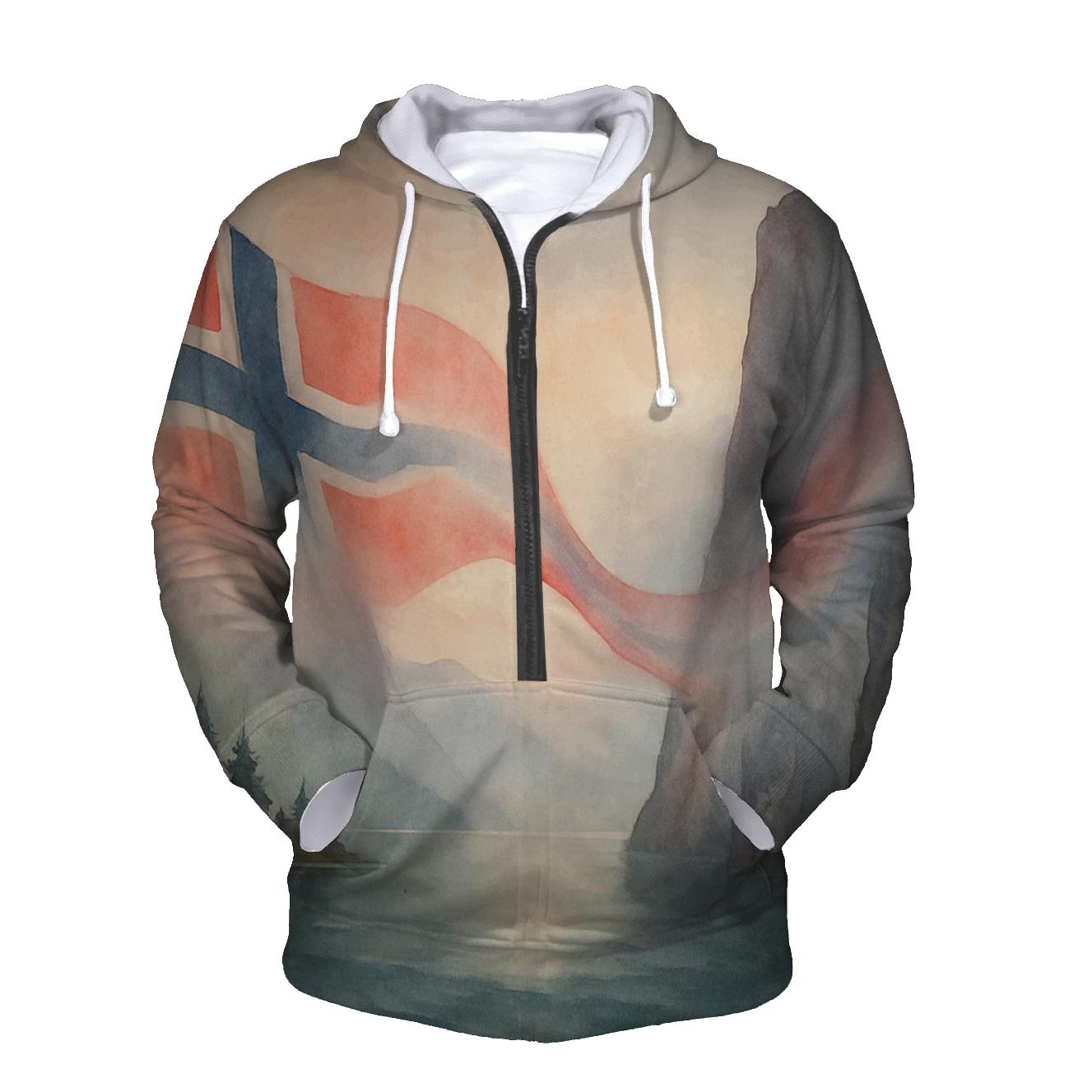 Norway Fjord Ribbon Flag hoodie designs
