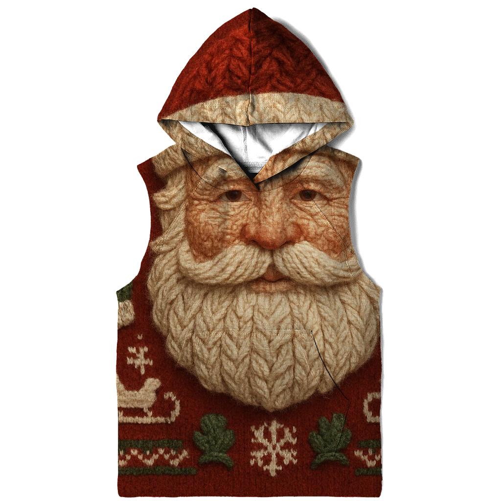 Knitted Pattern Candy Cane Santa heavyweight hoodies