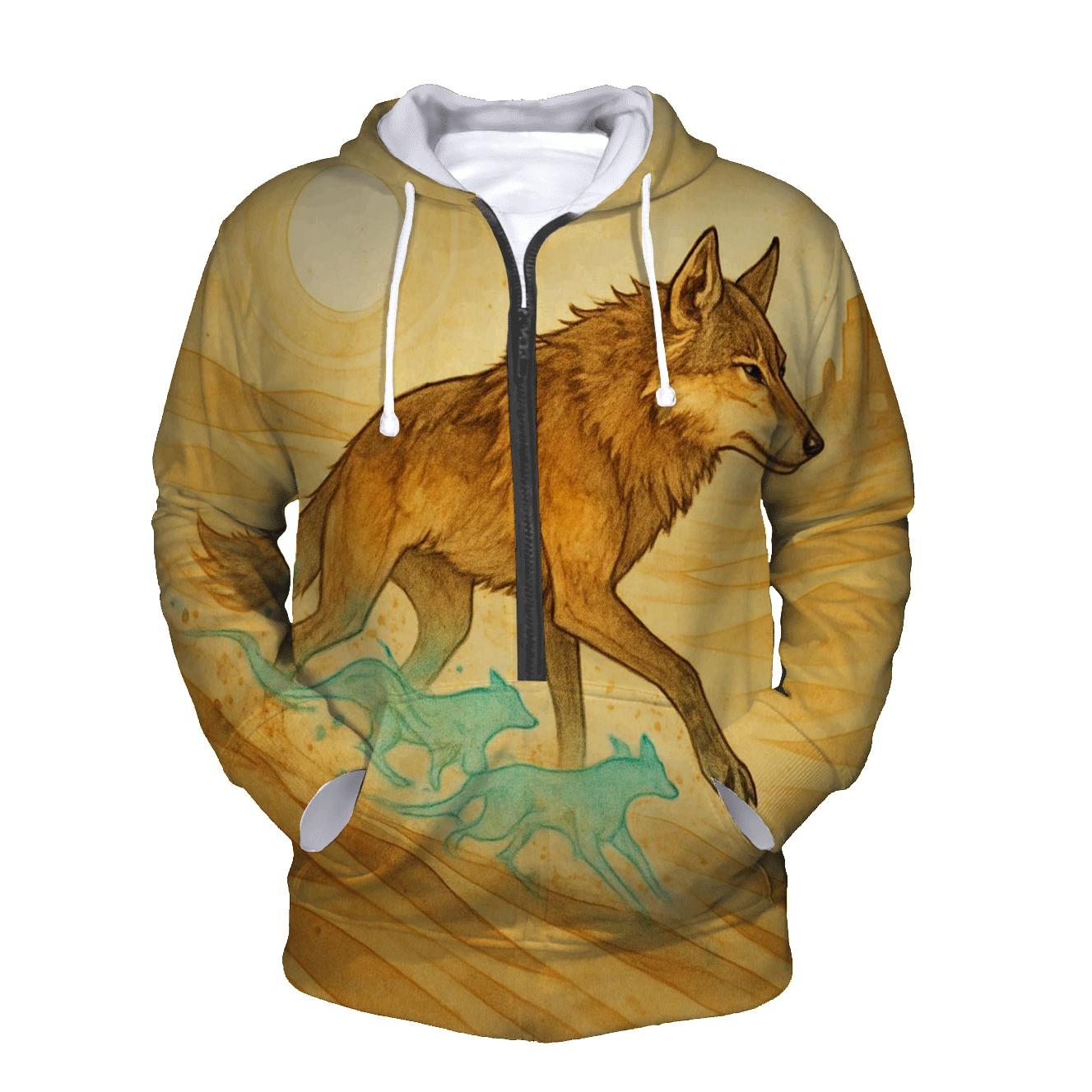 Saffron Dune Mirage Wolf pullover hoodies