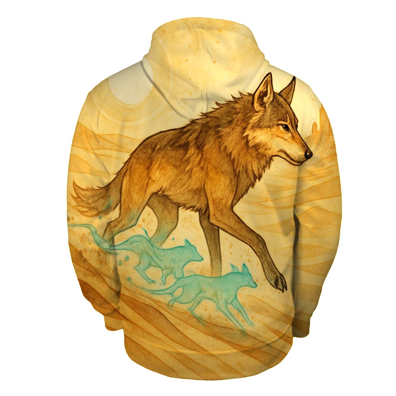 Saffron Dune Mirage Wolf pullover hoodies