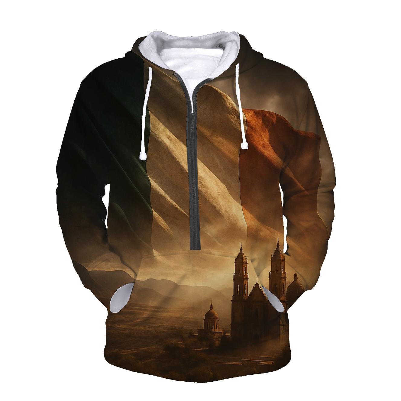 Mexico Desert Double Exposure Flag hoodies fashion