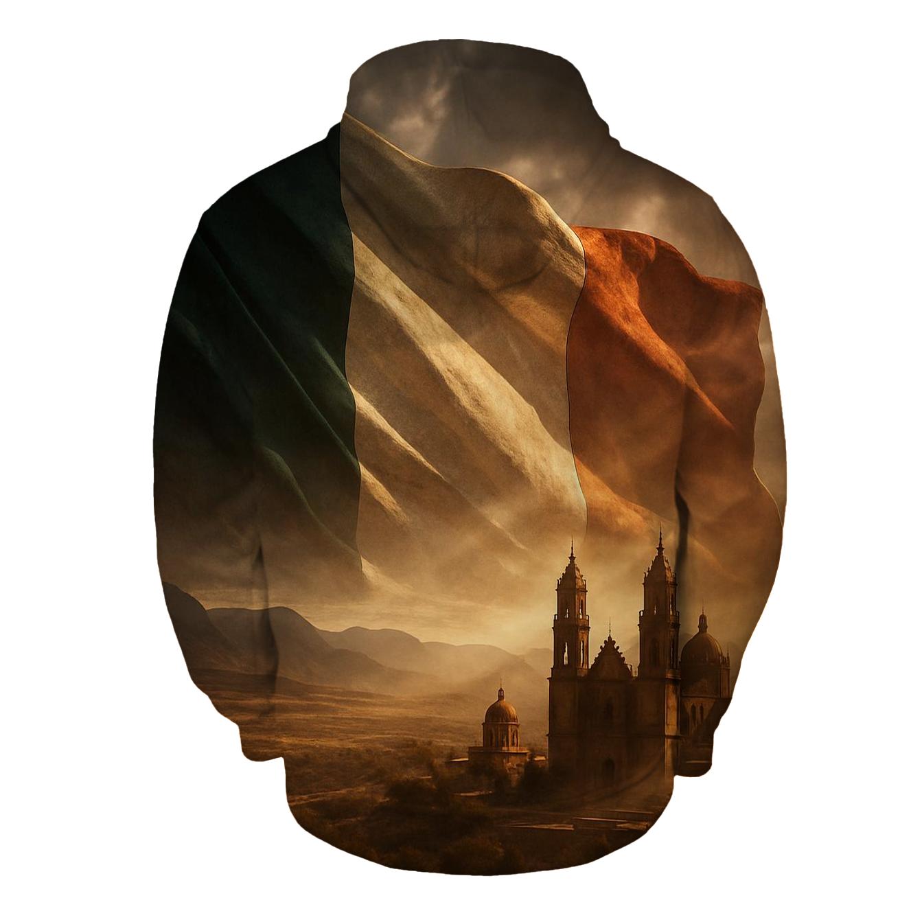 Mexico Desert Double Exposure Flag hoodies fashion