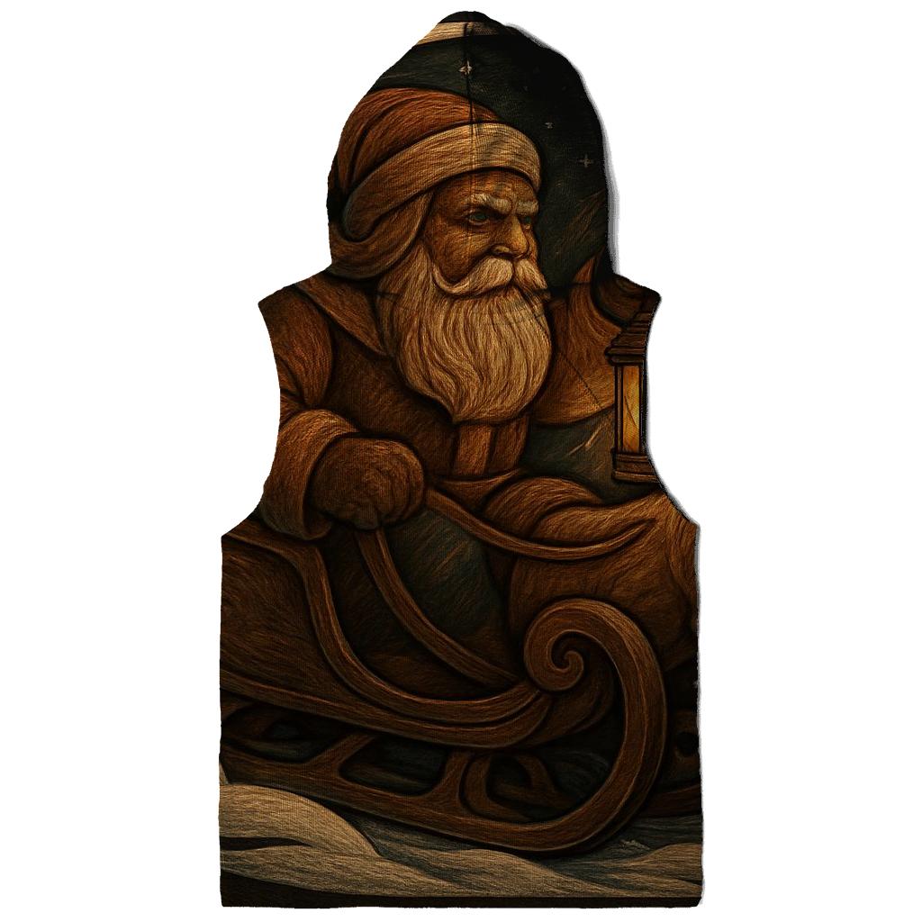 Vintage Wood Carved Santa Lantern Ride hoodie trends