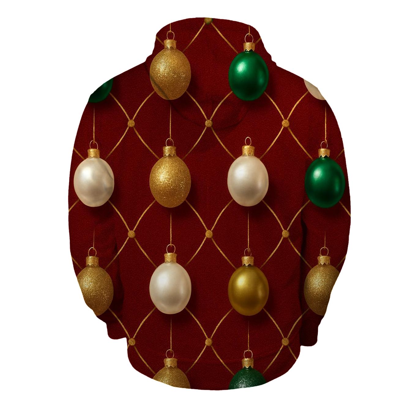 Ornament Lattice Grid On Deep Red Background embroidered hoodies