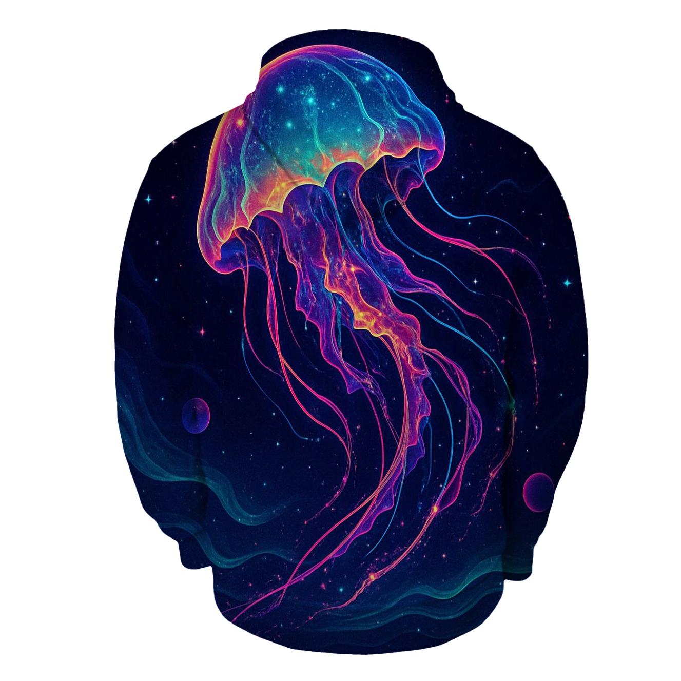 Neon Tide Of The Jelly Nebula premium hoodies