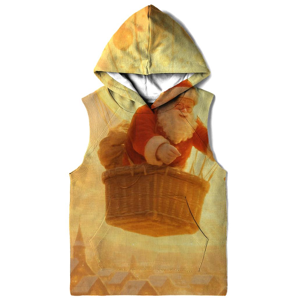 Golden Sunrise Santa Delivering By Hot Air Balloon hoodie trends