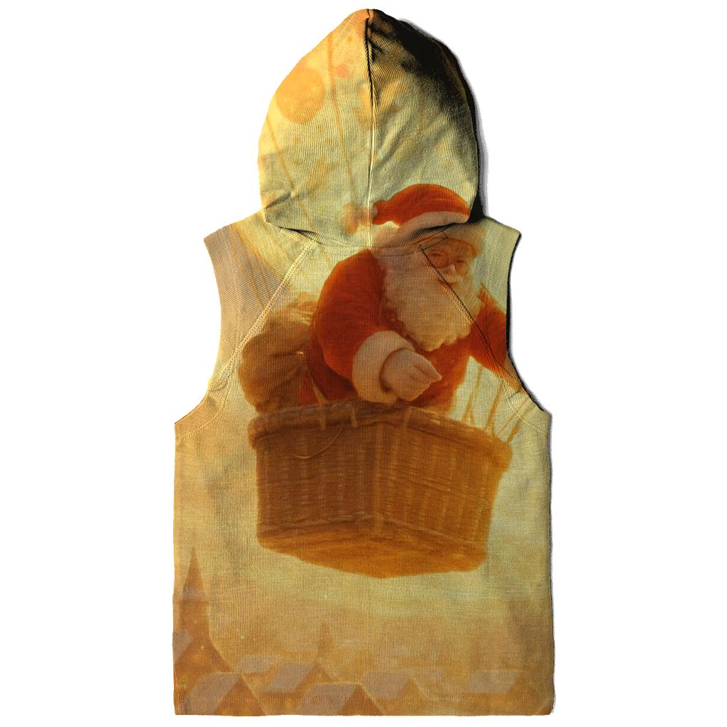 Golden Sunrise Santa Delivering By Hot Air Balloon hoodie trends
