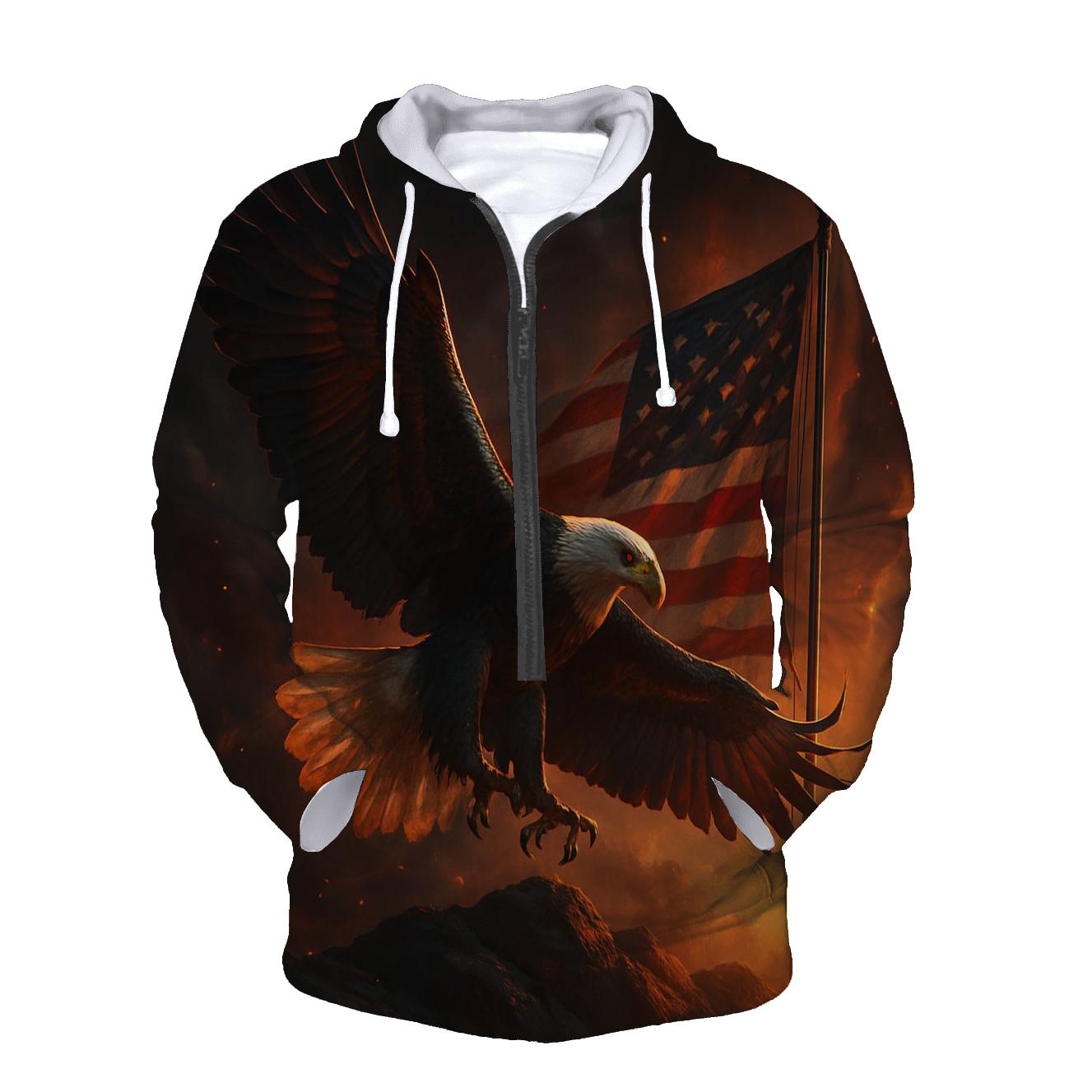 Eagle Over Firelit Flag Ridge hoodie styles