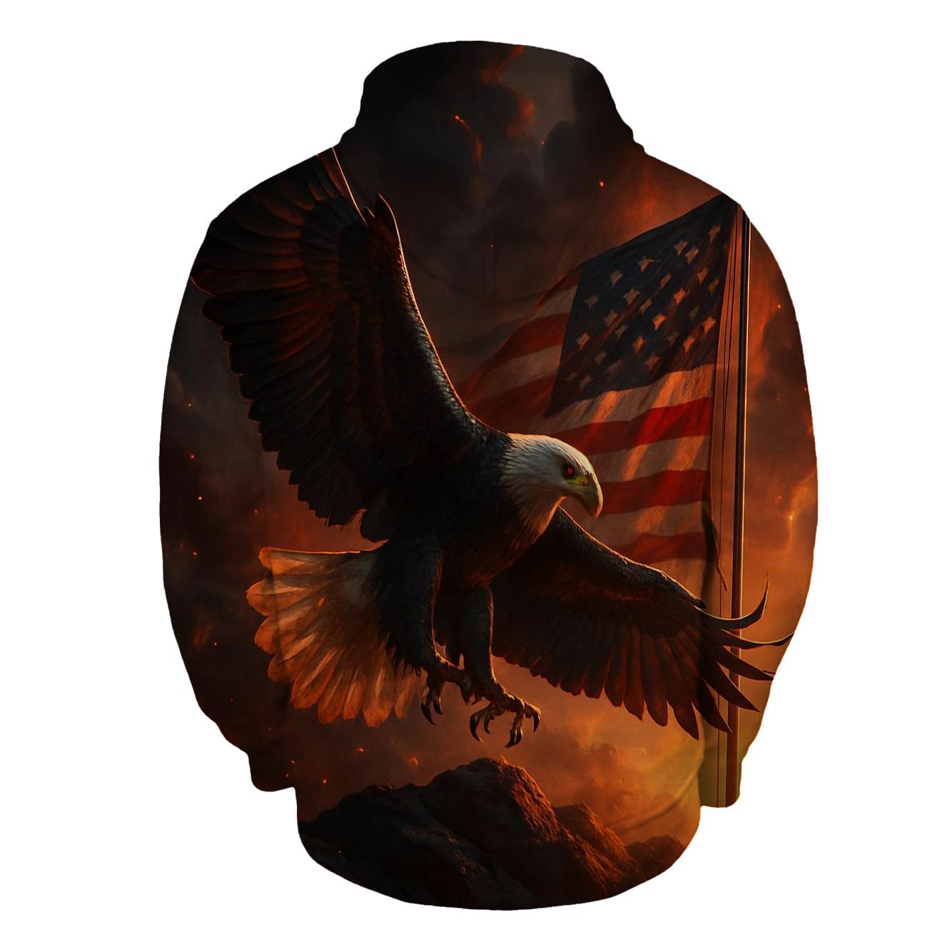 Eagle Over Firelit Flag Ridge hoodie styles