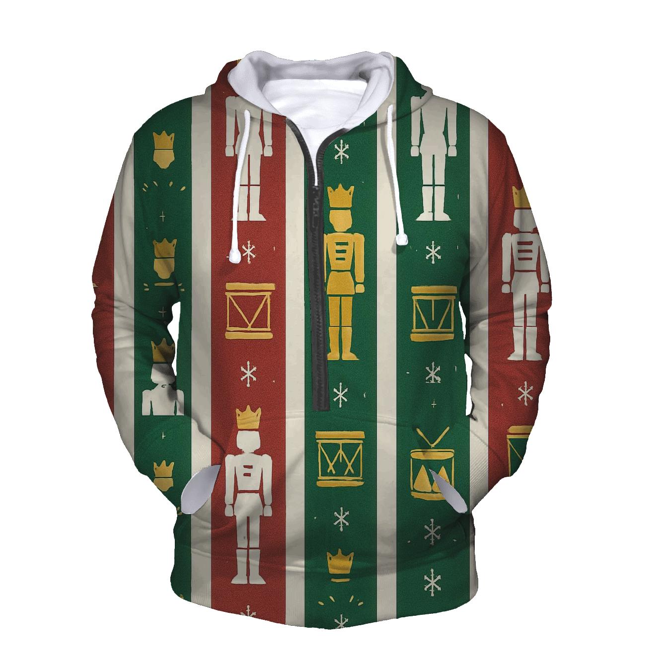 Nutcracker Parade Stripe Repeat On White Background designer hoodies