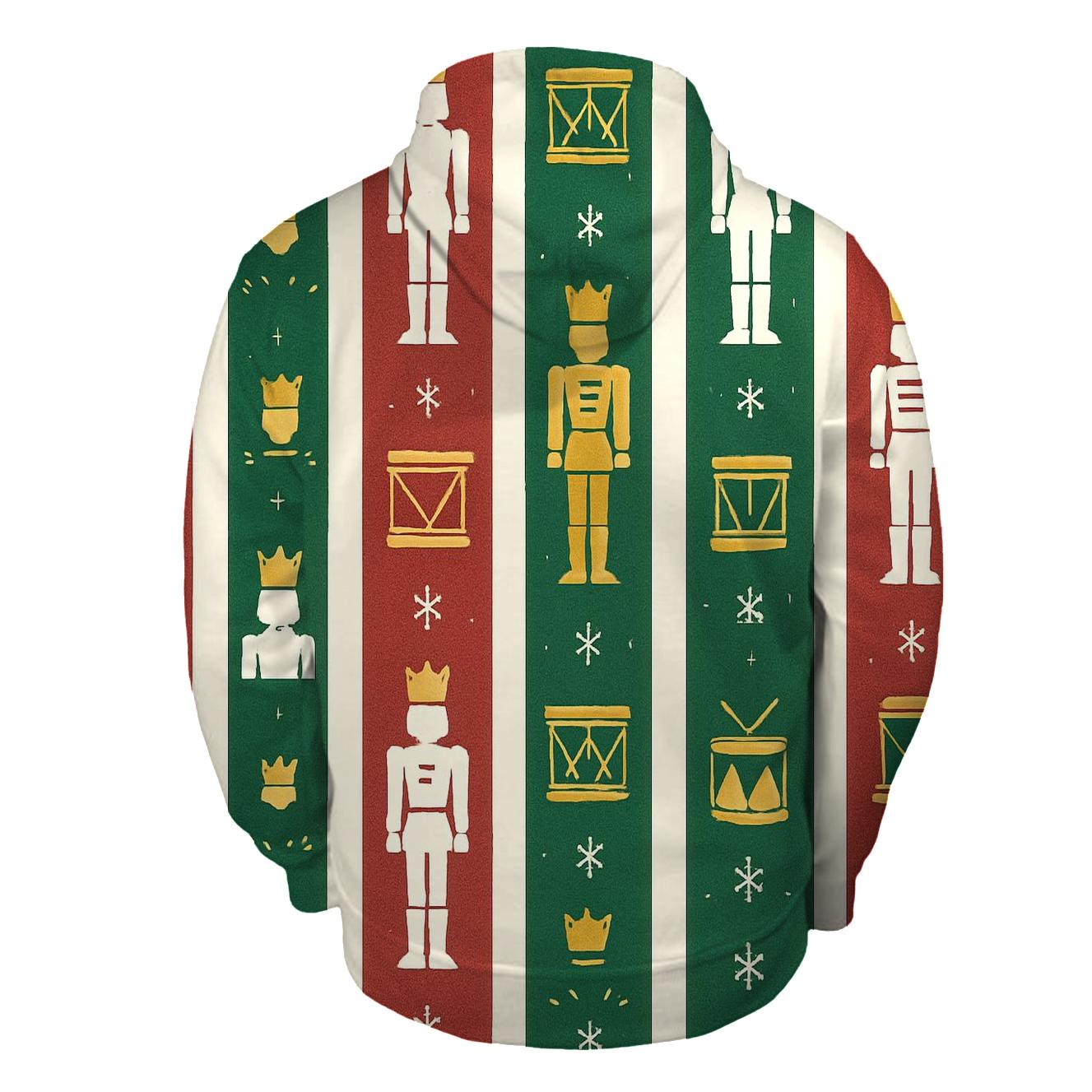 Nutcracker Parade Stripe Repeat On White Background designer hoodies