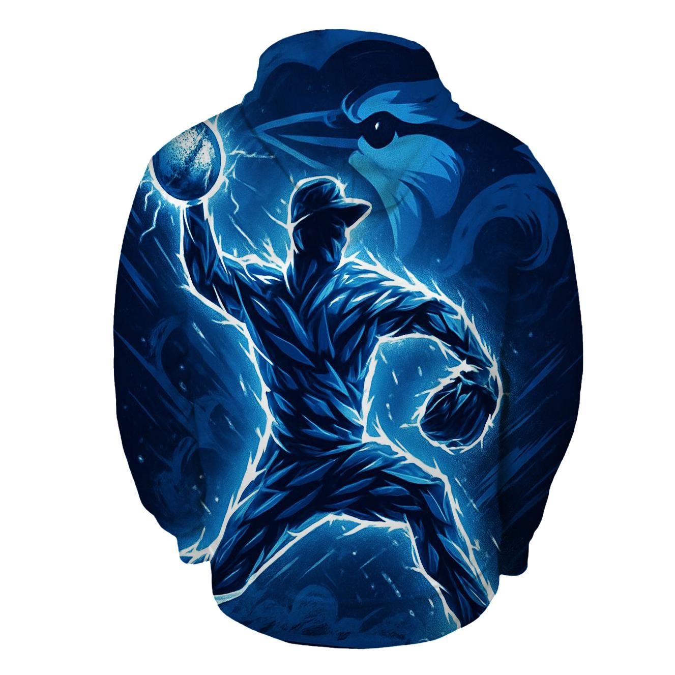 Night Pitcher Silhouette Blue Jays Storm lightweight hoodies