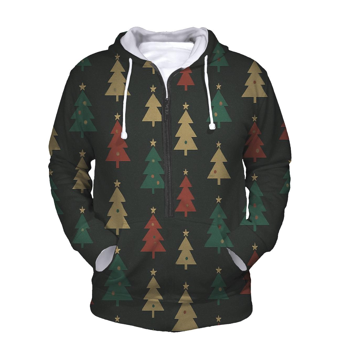 Christmas Tree Icon Micro Grid On Charcoal Background custom hoodies