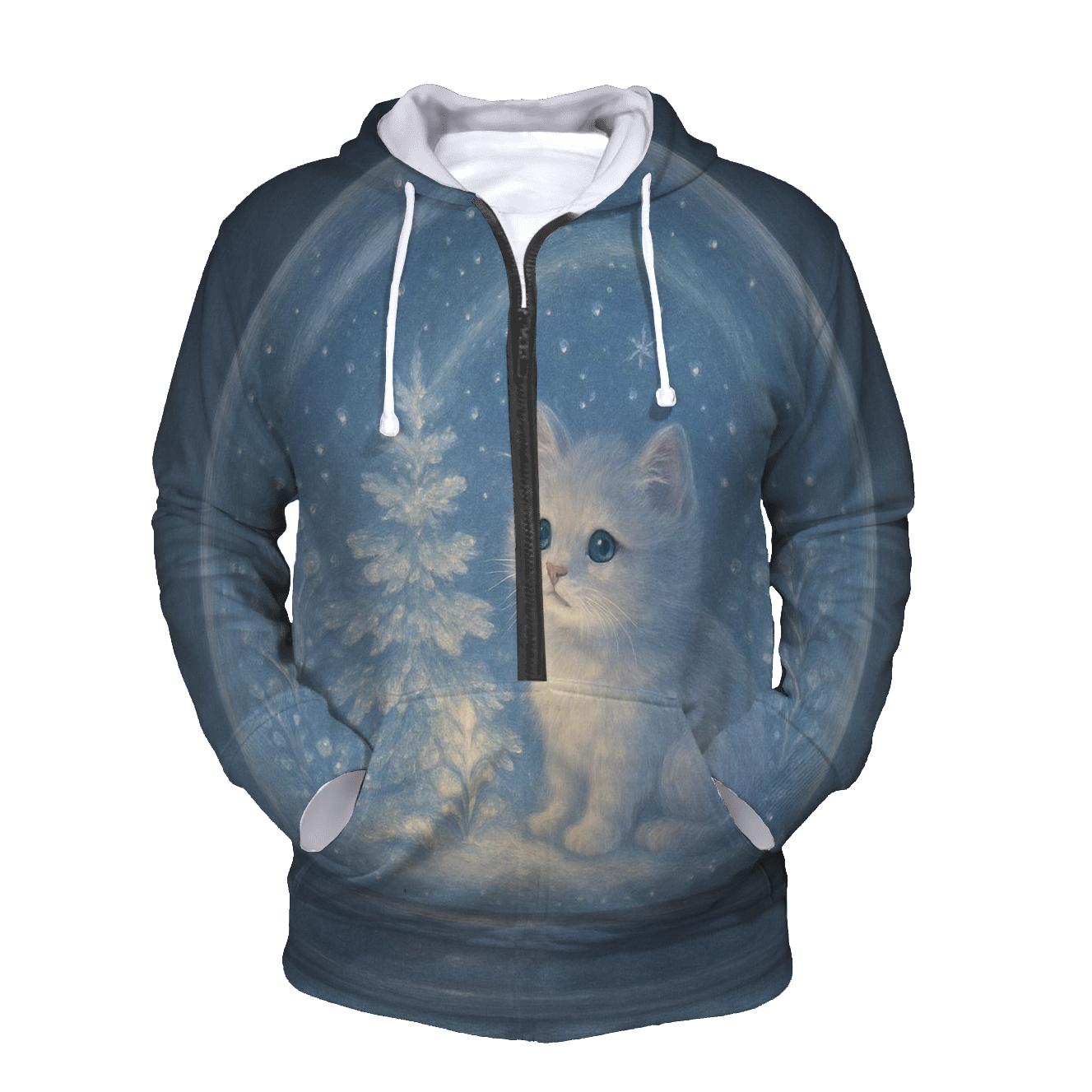 Midnight Snowglobe Cat Garden graphic hoodies