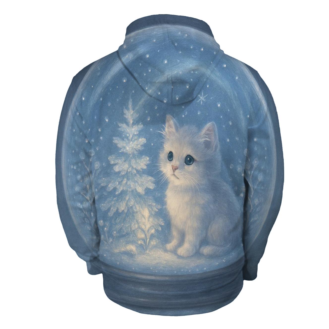 Midnight Snowglobe Cat Garden graphic hoodies
