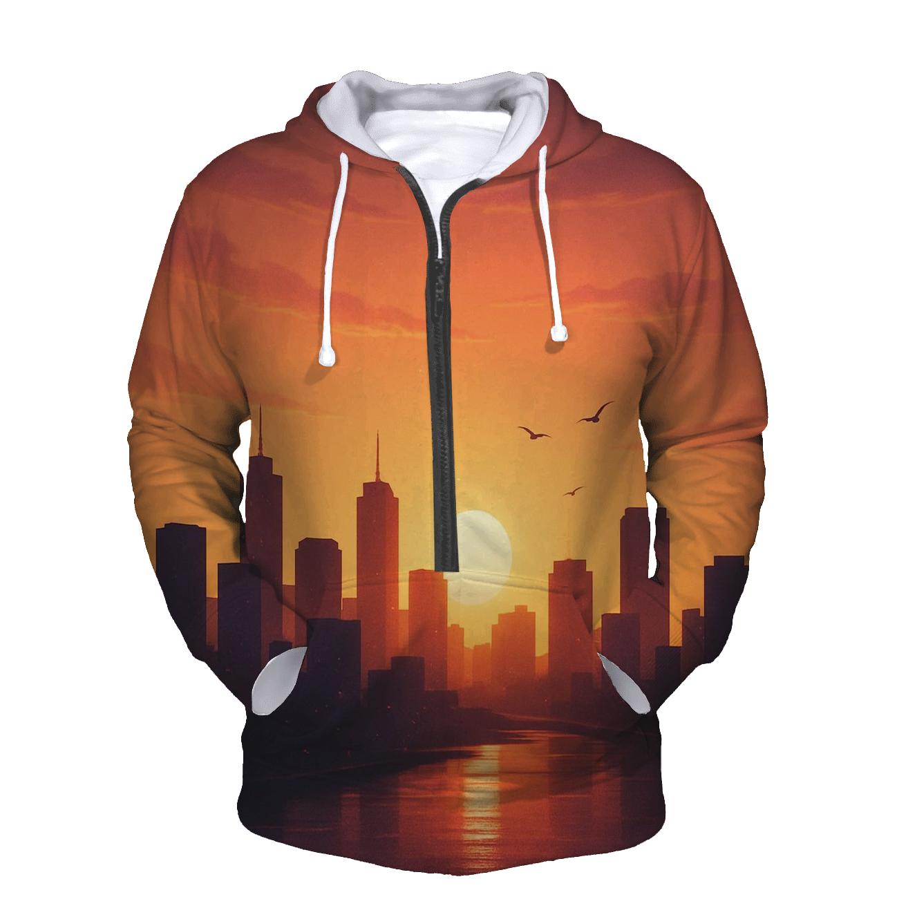 Golden Hour Skyline Drift premium hoodies