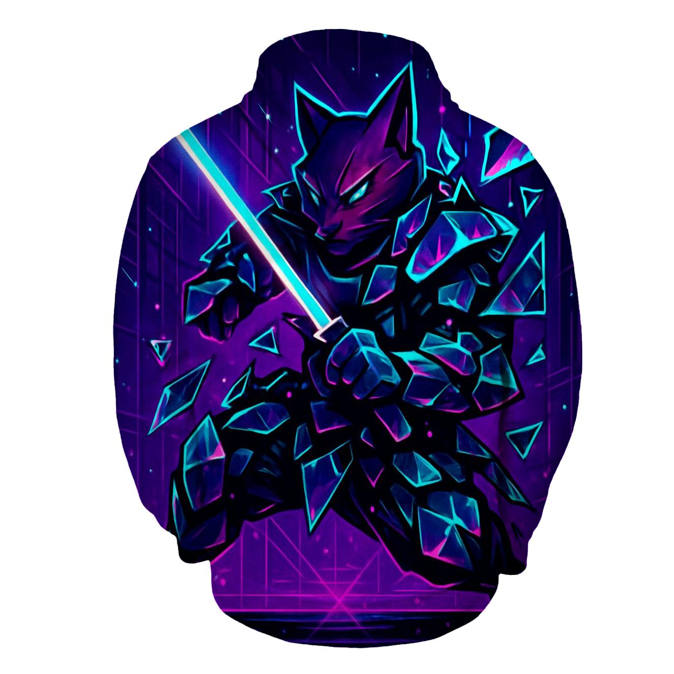 Glass Shard Cyber Samurai Cat hoodie trends