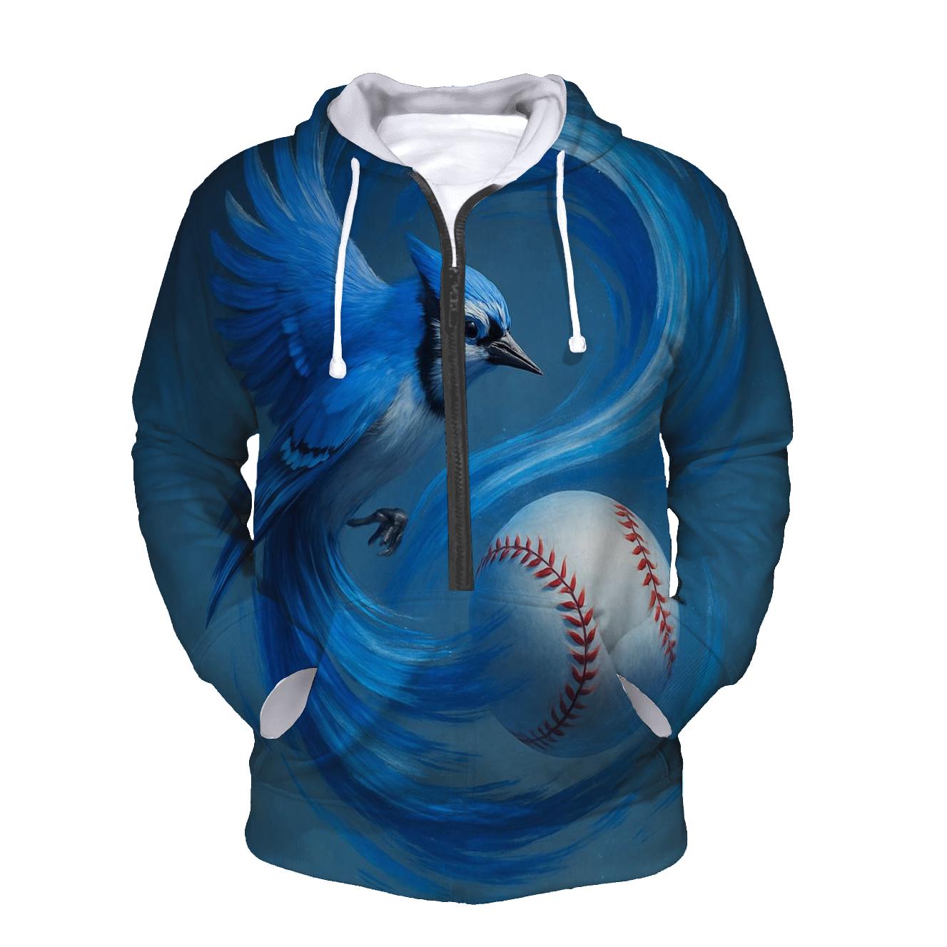 Feather Spiral Rally Blue Jays embroidered hoodies