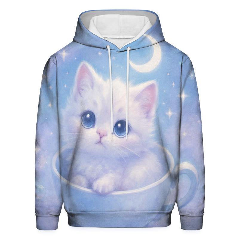 Moonlit Teacup Kitten Orbit hoodie designs