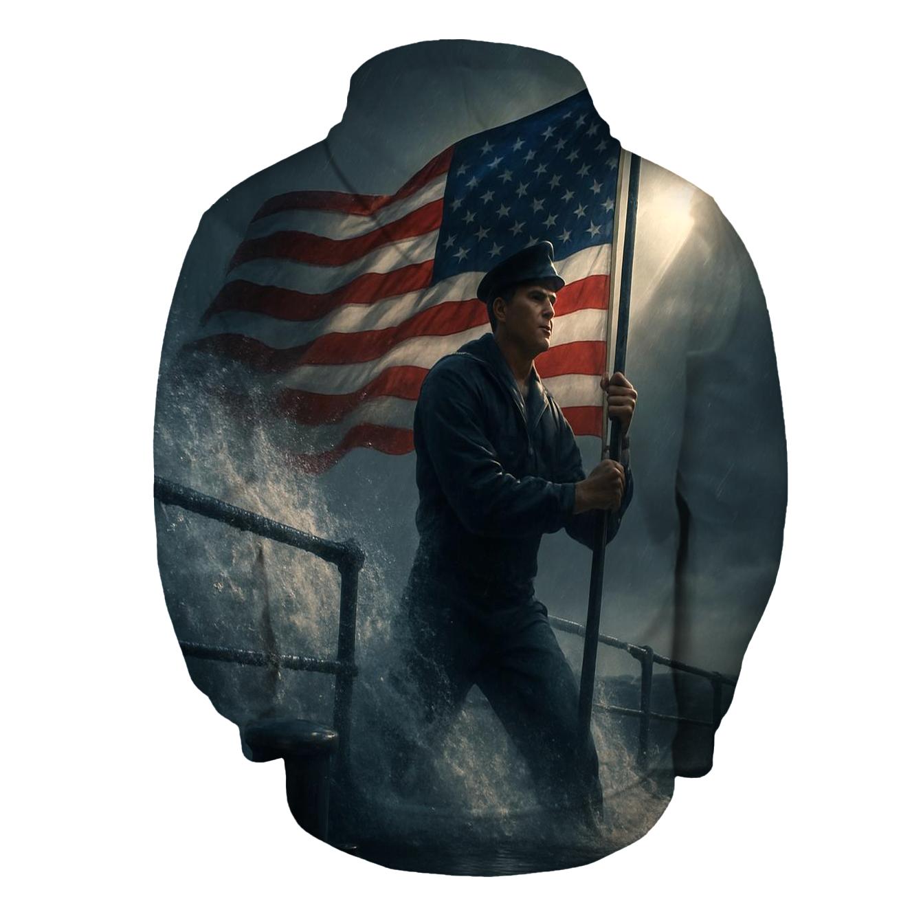 Shipwake Stars And Naval Flag Resolve zip-up hoodies