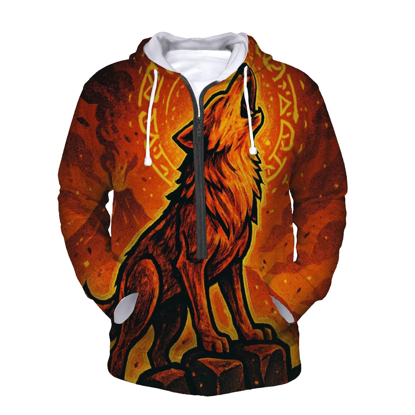 Volcanic Choir Wolf Of Ember Runes custom hoodies