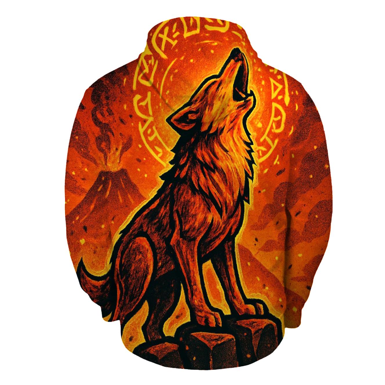 Volcanic Choir Wolf Of Ember Runes custom hoodies