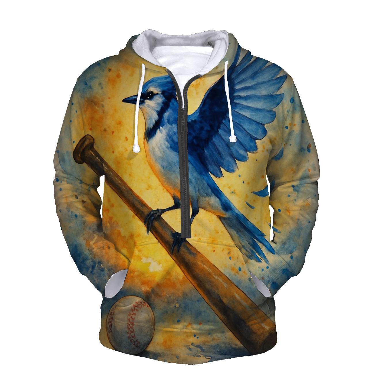 Blue Jays Bat Perch At Sunset embroidered hoodies