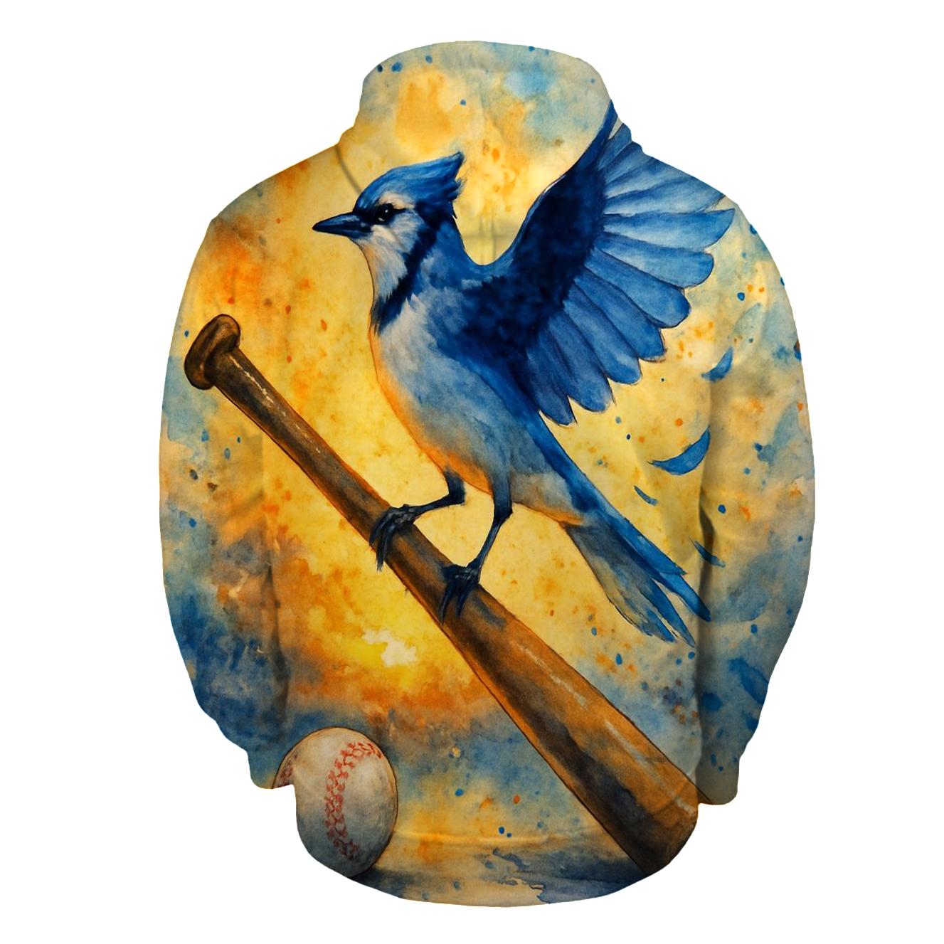 Blue Jays Bat Perch At Sunset embroidered hoodies