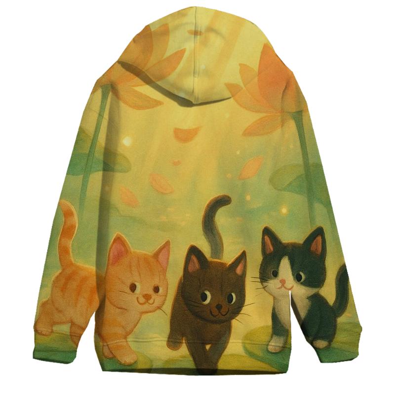 Sunrise Lily Pond Paws custom hoodies