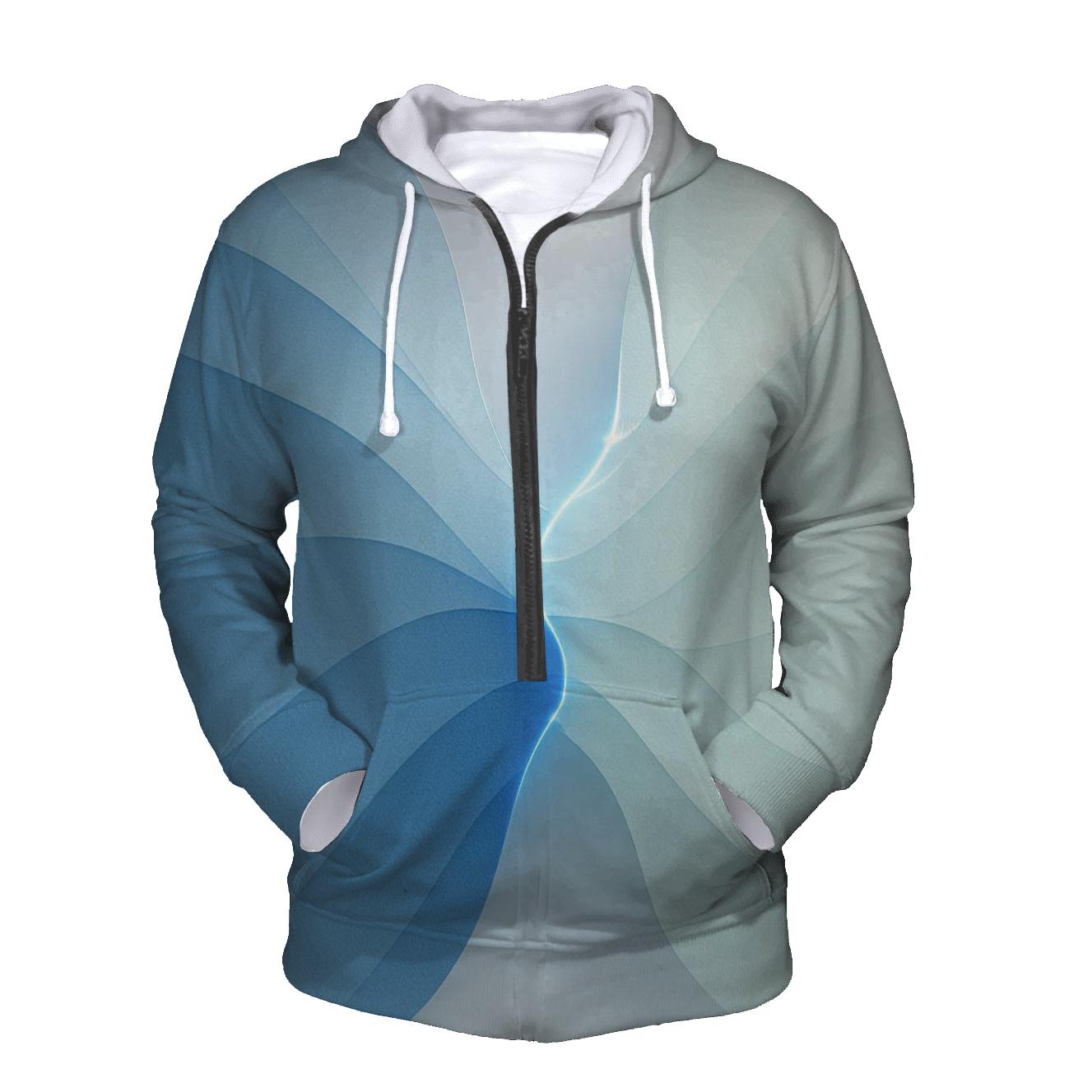 Polar Dawn Wave Sutures graphic hoodies
