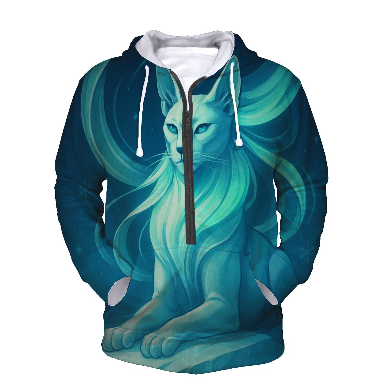 Frozen Aurora Sphinx Cat hoodies fashion