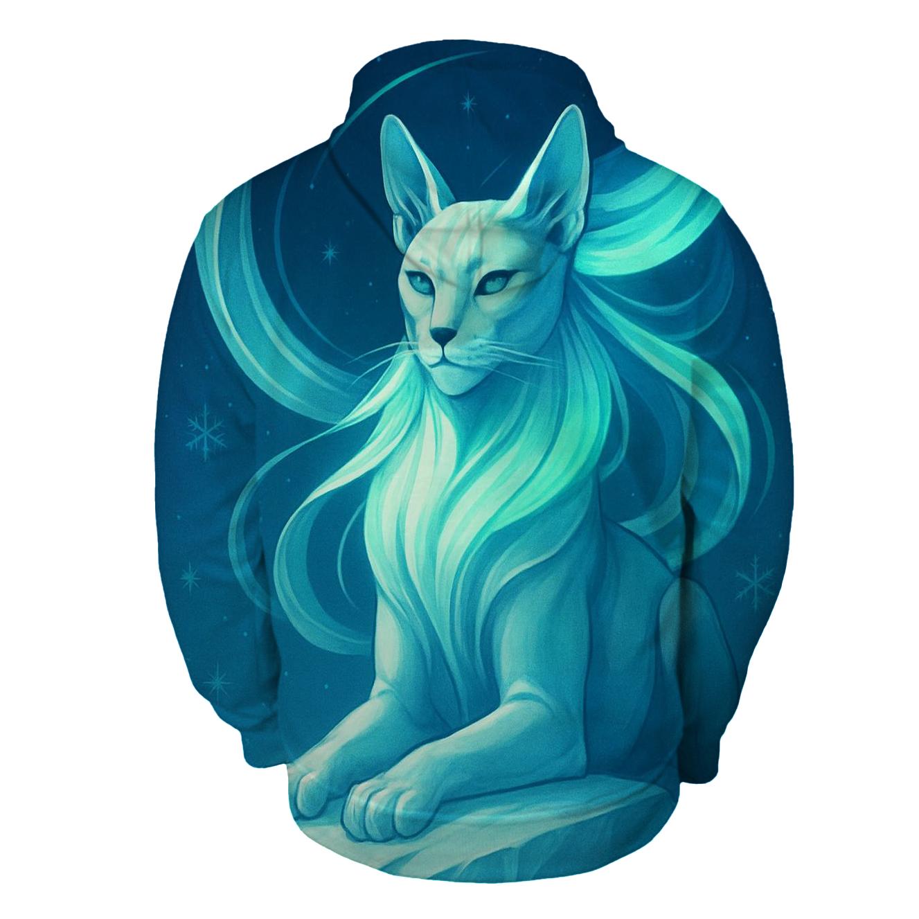 Frozen Aurora Sphinx Cat hoodies fashion