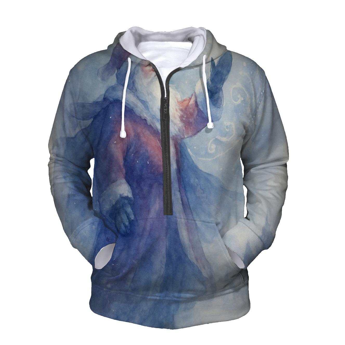 Watercolor Blizzard Guardian Santa premium hoodies