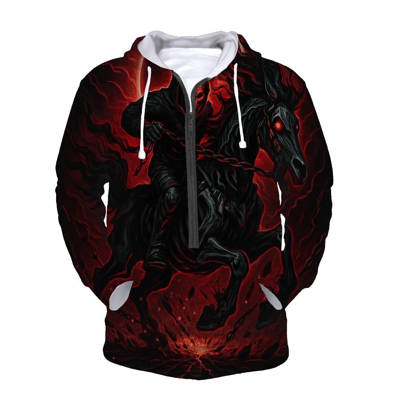 Spectral Rider Of The Iron Eclipse zip-up hoodies