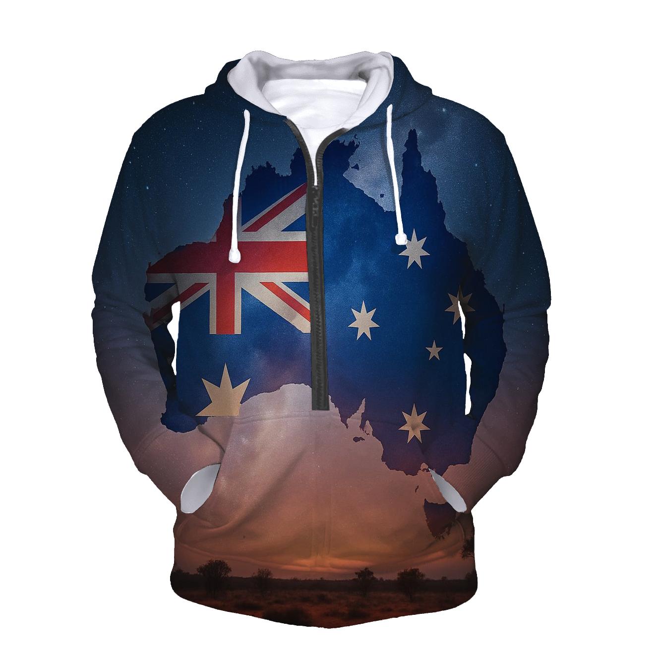 Australia Desert Sky Flag Map graphic hoodies