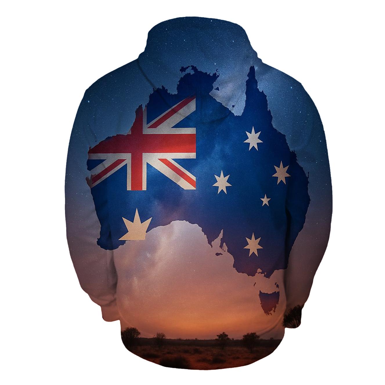 Australia Desert Sky Flag Map graphic hoodies