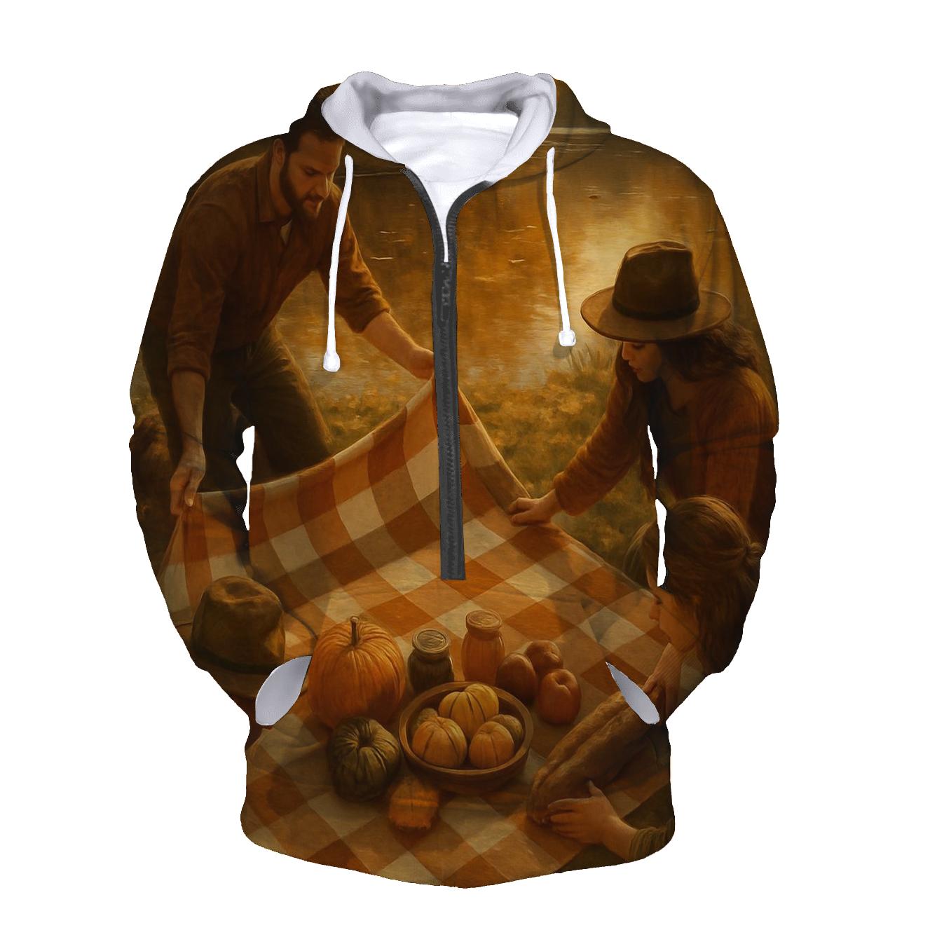 Riverbank Picnic Of Plenty zip-up hoodies