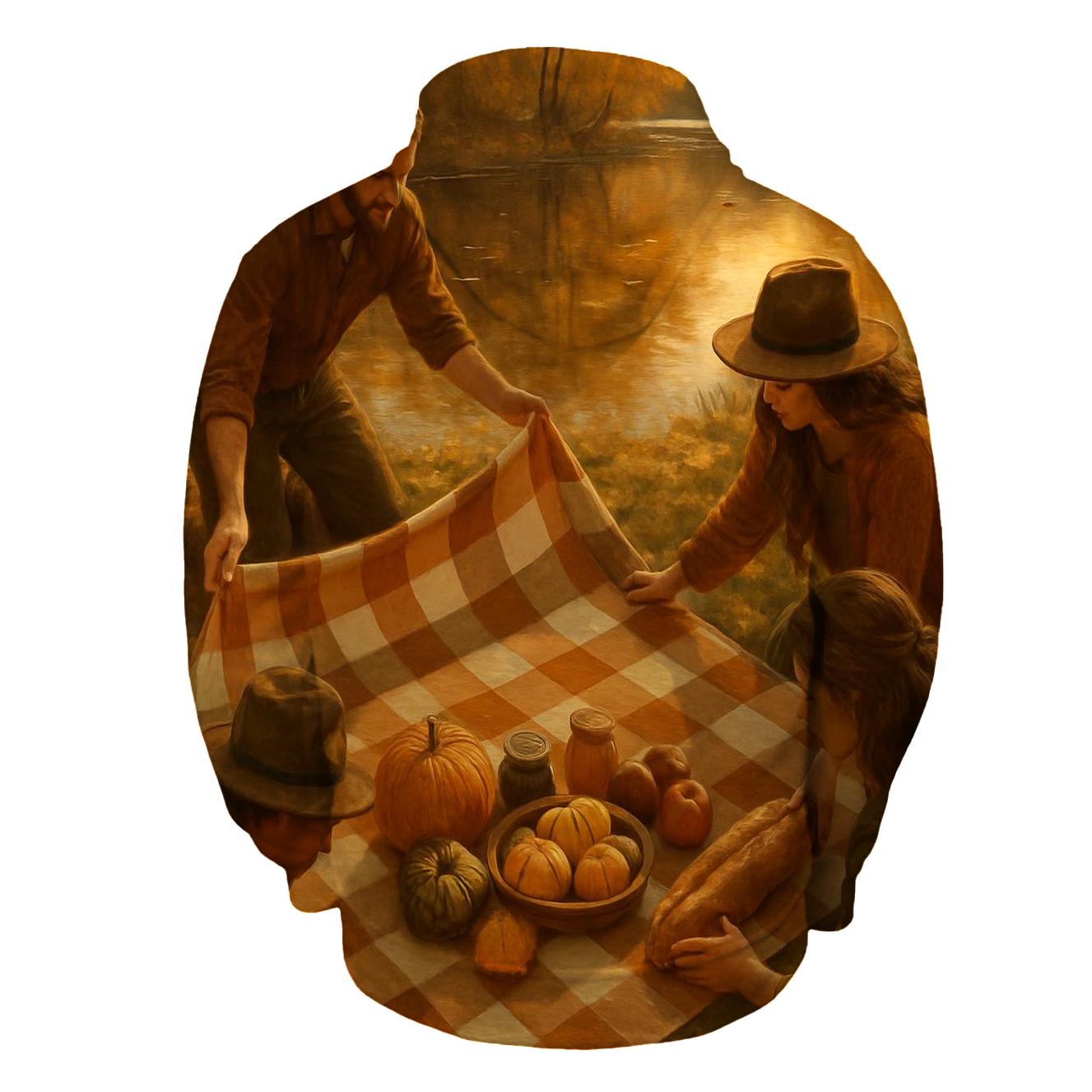 Riverbank Picnic Of Plenty zip-up hoodies