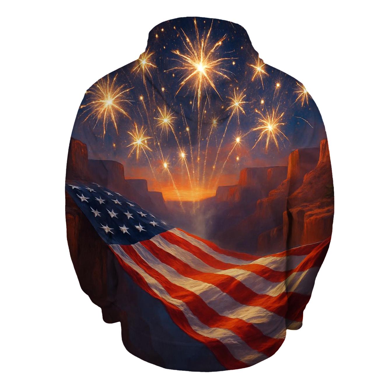 Firework Canyon Flagburst graphic hoodies