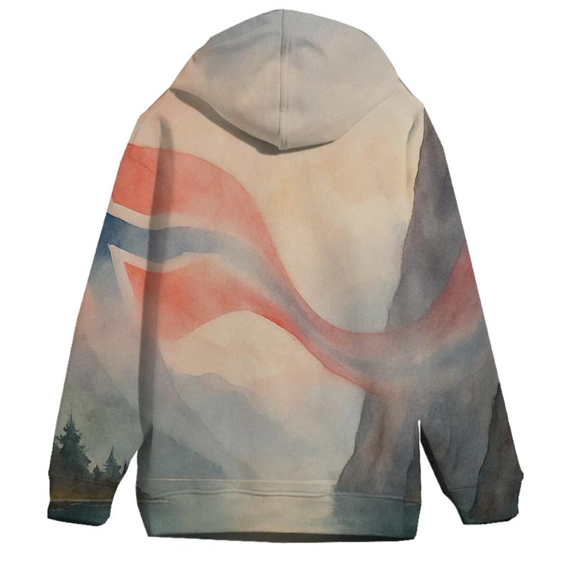 Norway Fjord Ribbon Flag graphic hoodies