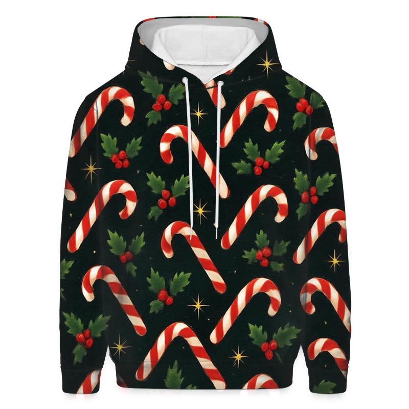 Candy Cane Aurora Chevron On Black Background lightweight hoodies