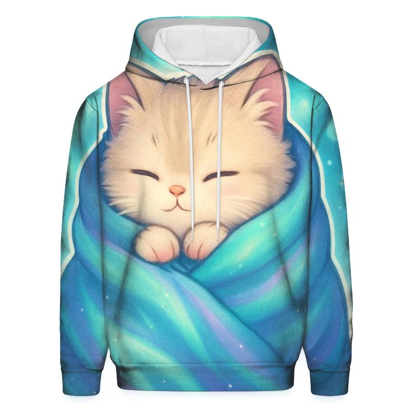 Aurora Blanket Burrito Kitty printed hoodies