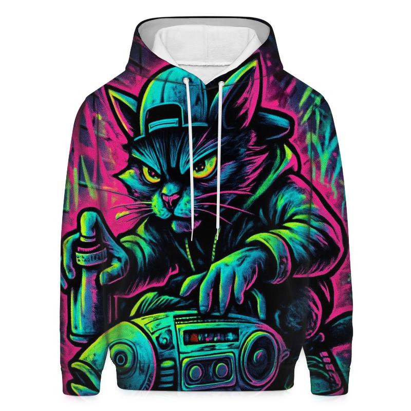 Subway Graffiti Beatbox Cat heavyweight hoodies