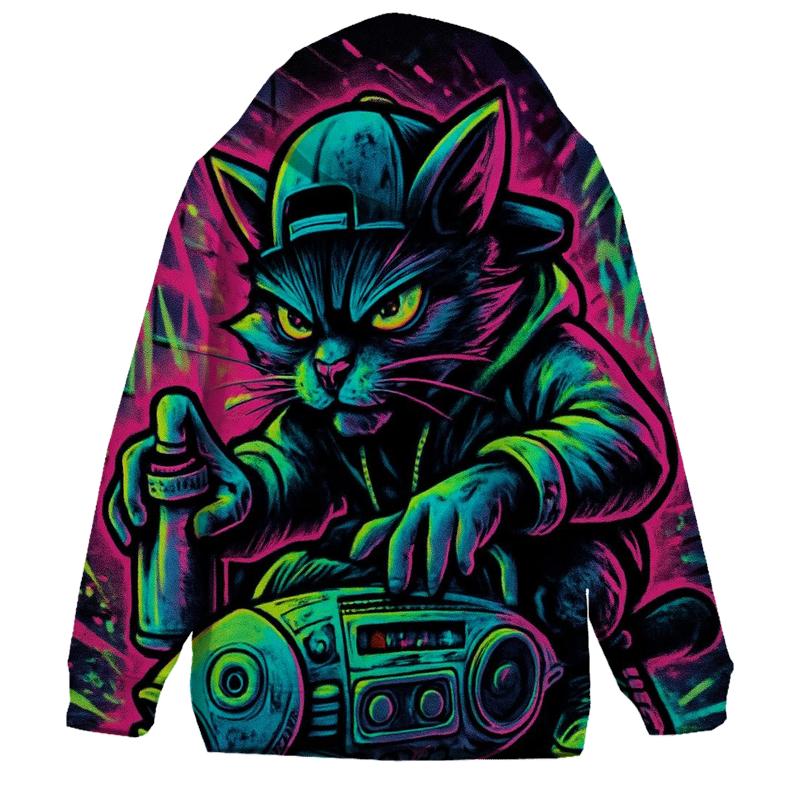 Subway Graffiti Beatbox Cat heavyweight hoodies