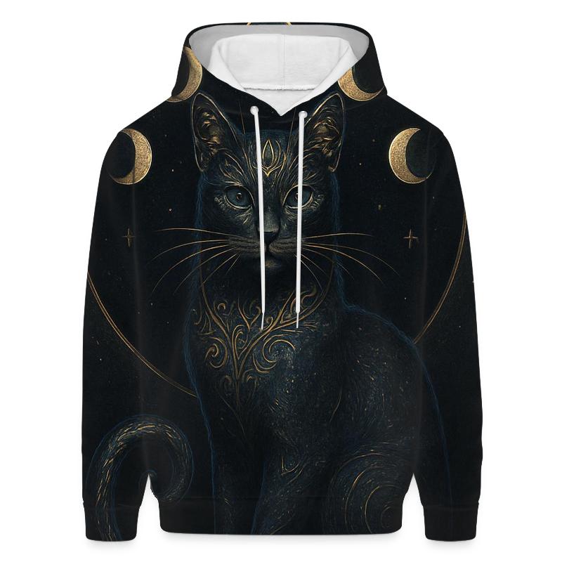 Gilded Eclipse Guardian Cat hoodies fashion